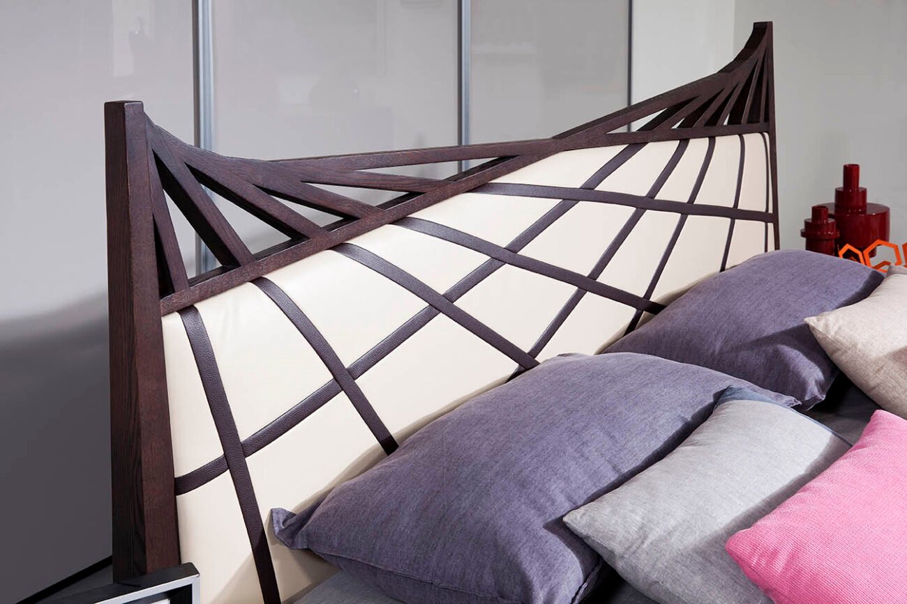 Modrest Prism Modern Brown & Beige Bonded Leather Bed - Image 3