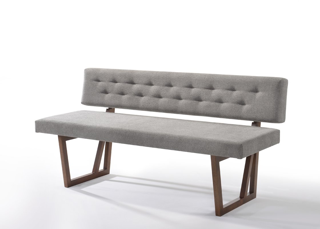 Modrest Jordan Modern Walnut & Grey Dining Set