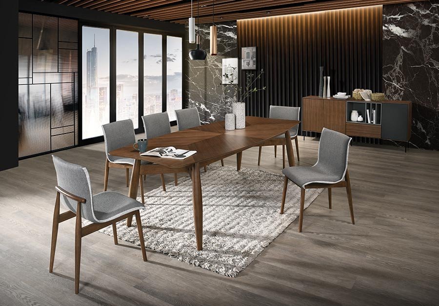 Modrest Ackley - Modern Walnut Rectangular Dining Table - Image 4