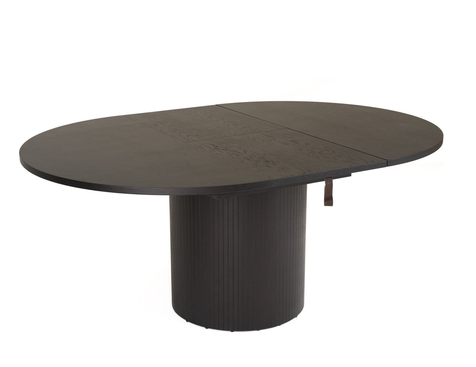 Modrest Miami - Modern Black Oak Round Dining Table With Extension - Image 2
