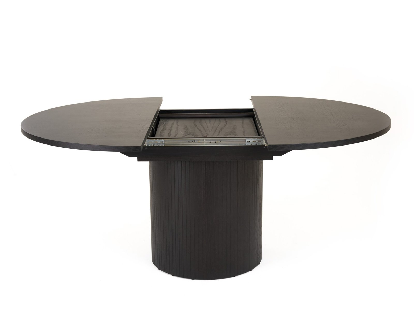 Modrest Miami - Modern Black Oak Round Dining Table With Extension - Image 3