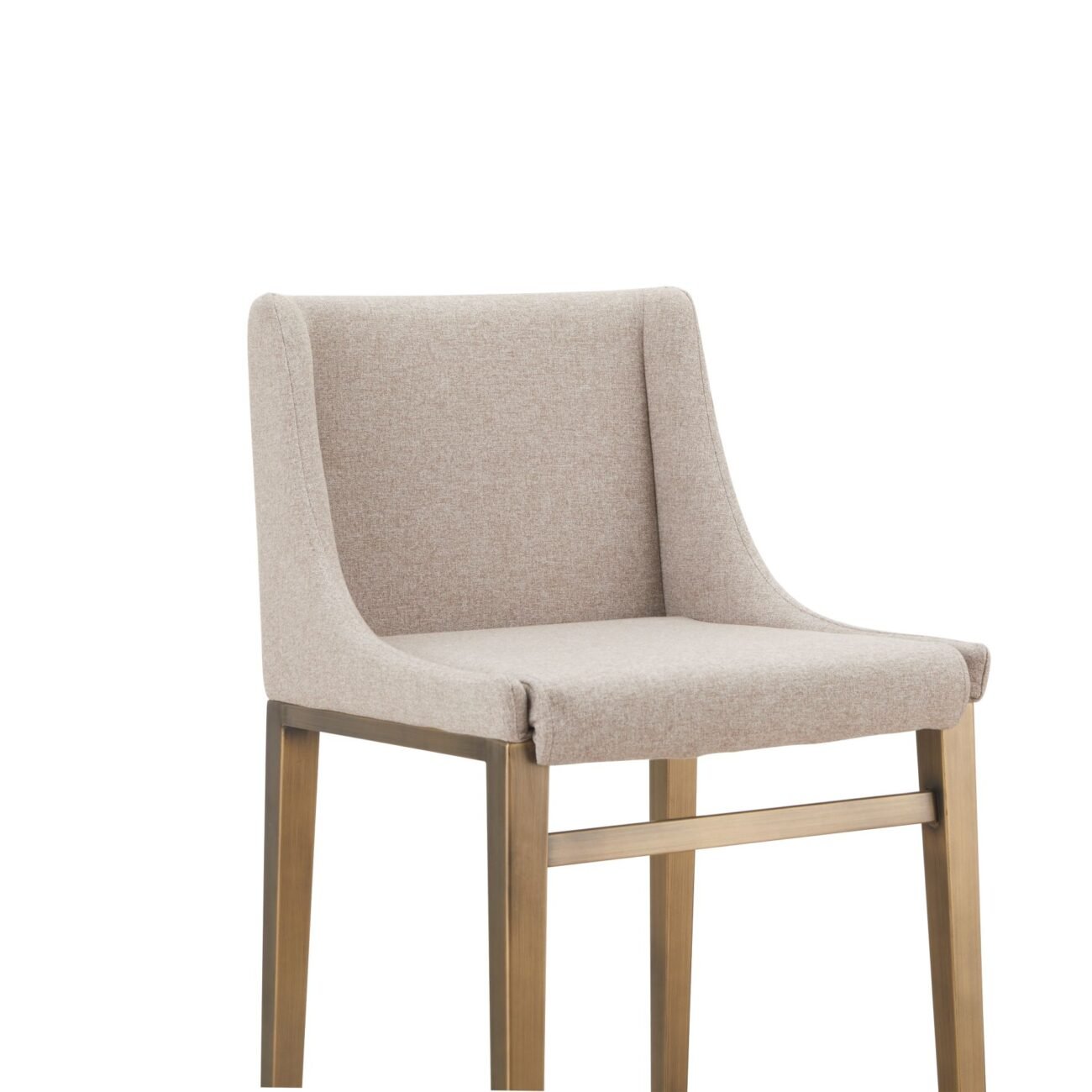 Modrest Mimi - Contemporary Beige + Brass Bar Stool (Set of 2) - Image 3
