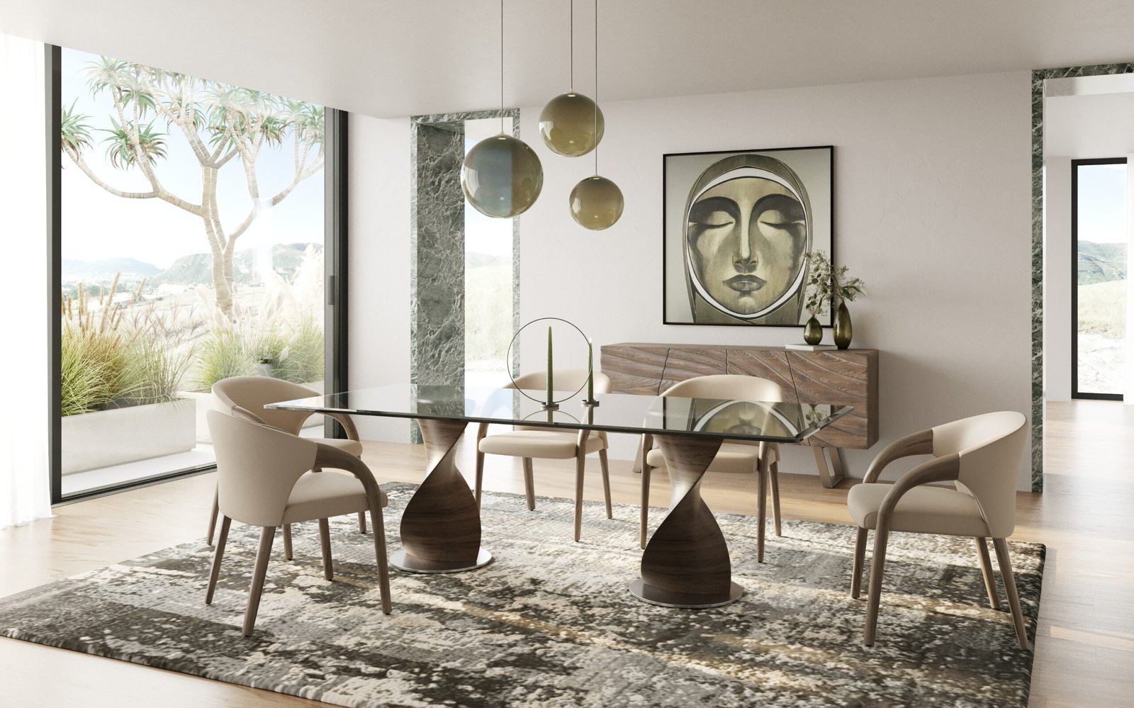 Modrest Cleveland - Contemporary Glass and Grey Ash Dining Table - Image 5