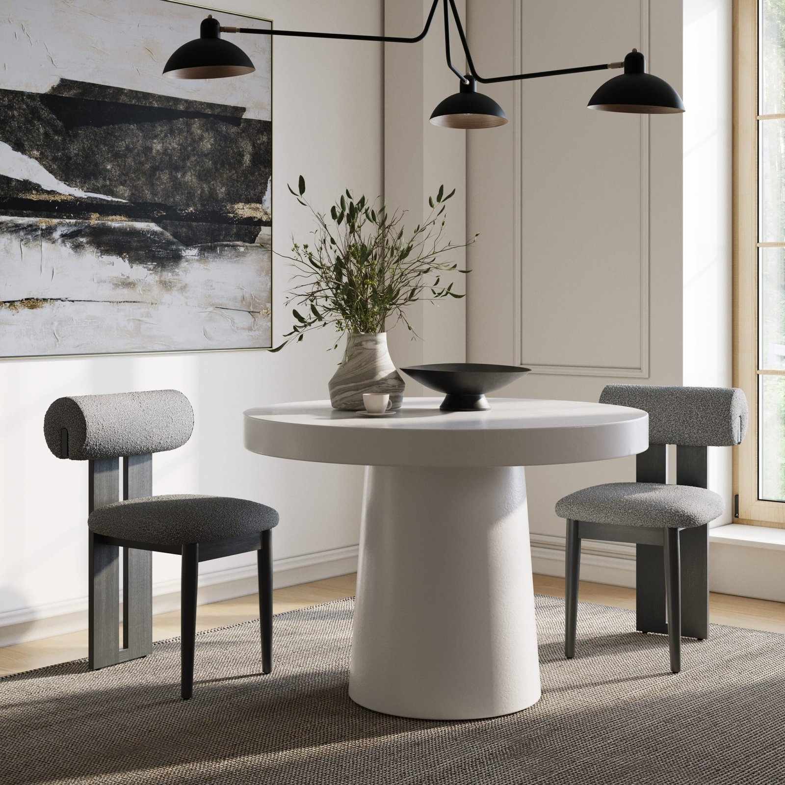 Modrest Desoto - Modern White Concrete Round Dining Table