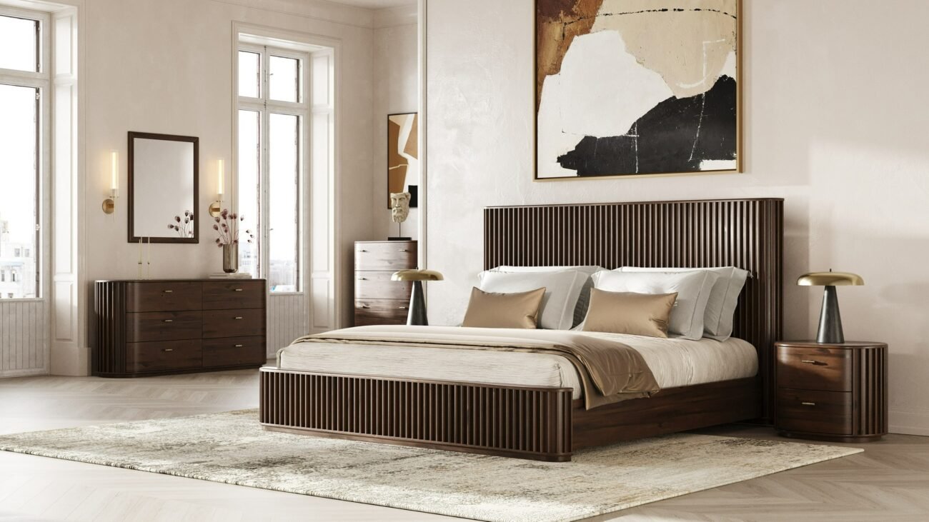 Modrest Fields - Modern Walnut Acacia Mirror - Image 4