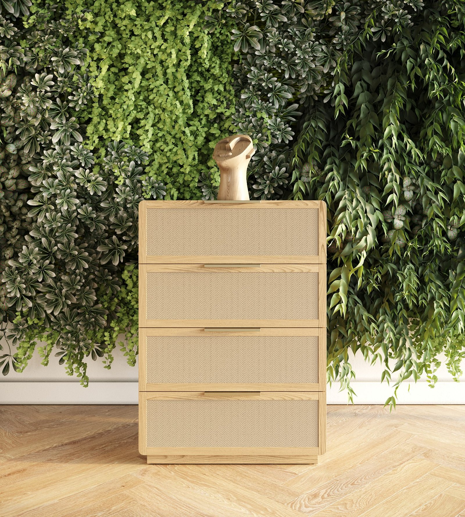Modrest Gavin - Modern Natural Ash + Rattan Chest