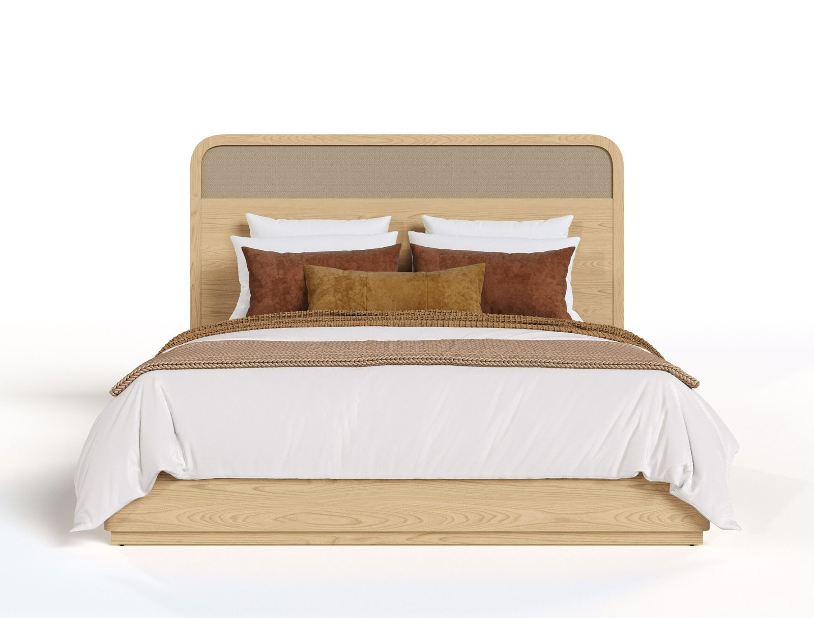 Modrest Gavin - Modern Natural Ash + Rattan 4-Piece Bedroom Set - Image 2