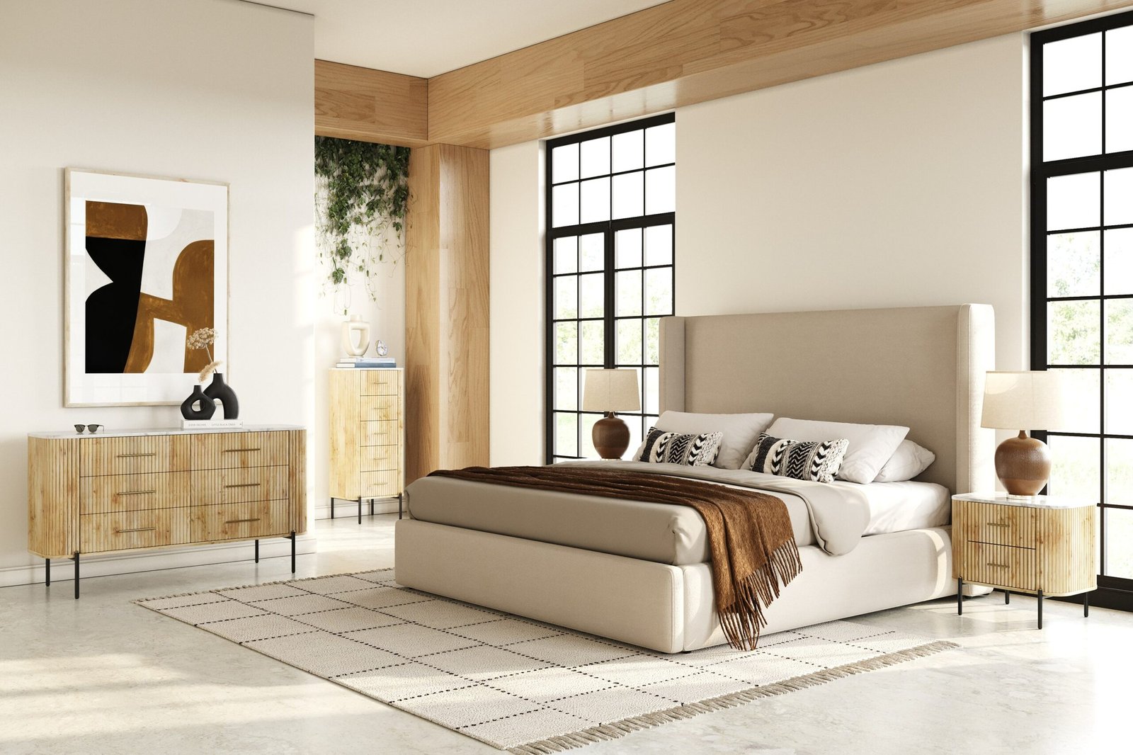 Modrest - Cambridge White Marble & Mango 5 Drawer Chest - Image 2
