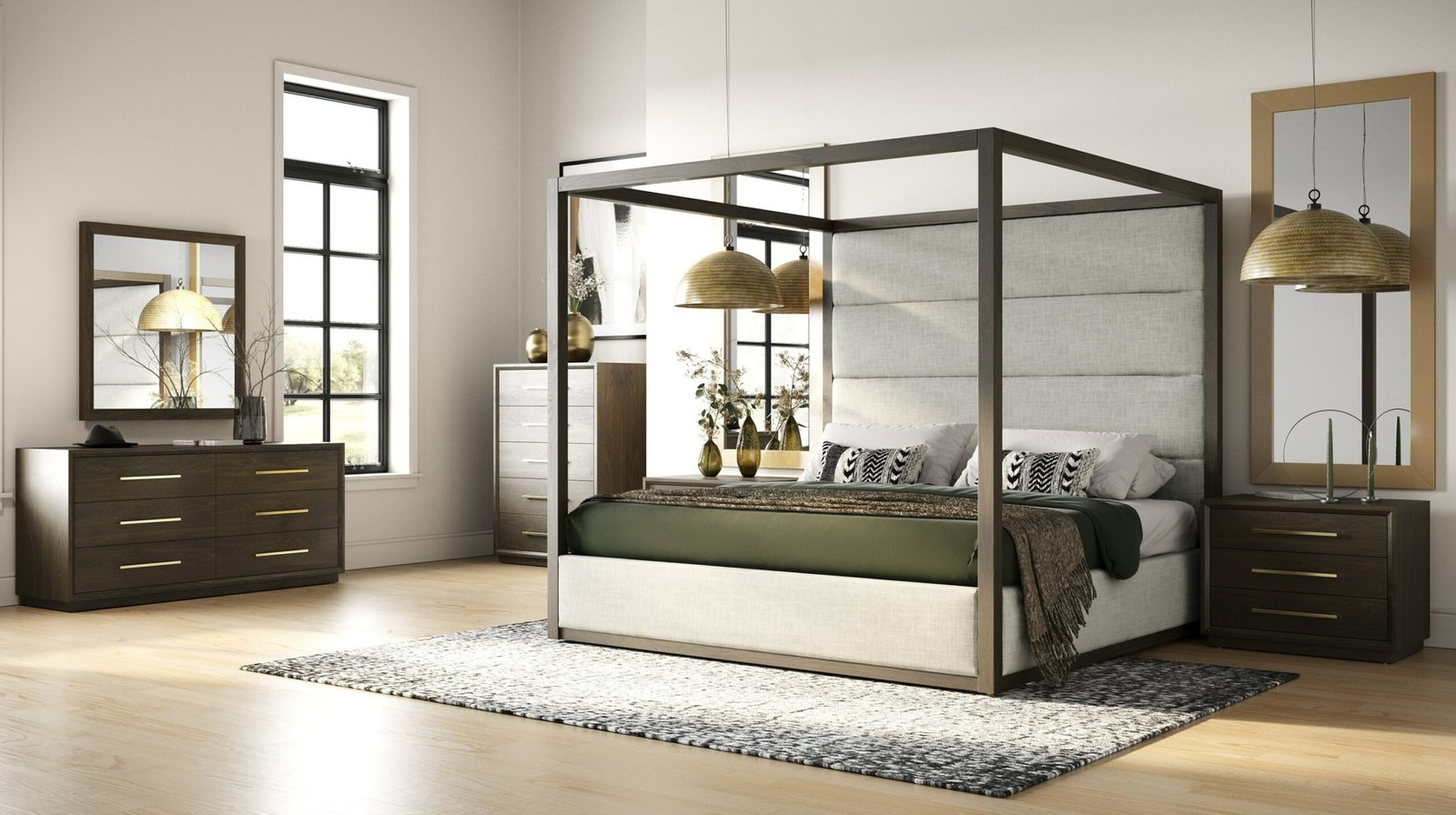 Modrest Manhattan - Contemporary Brown Oak Mirror - Image 4