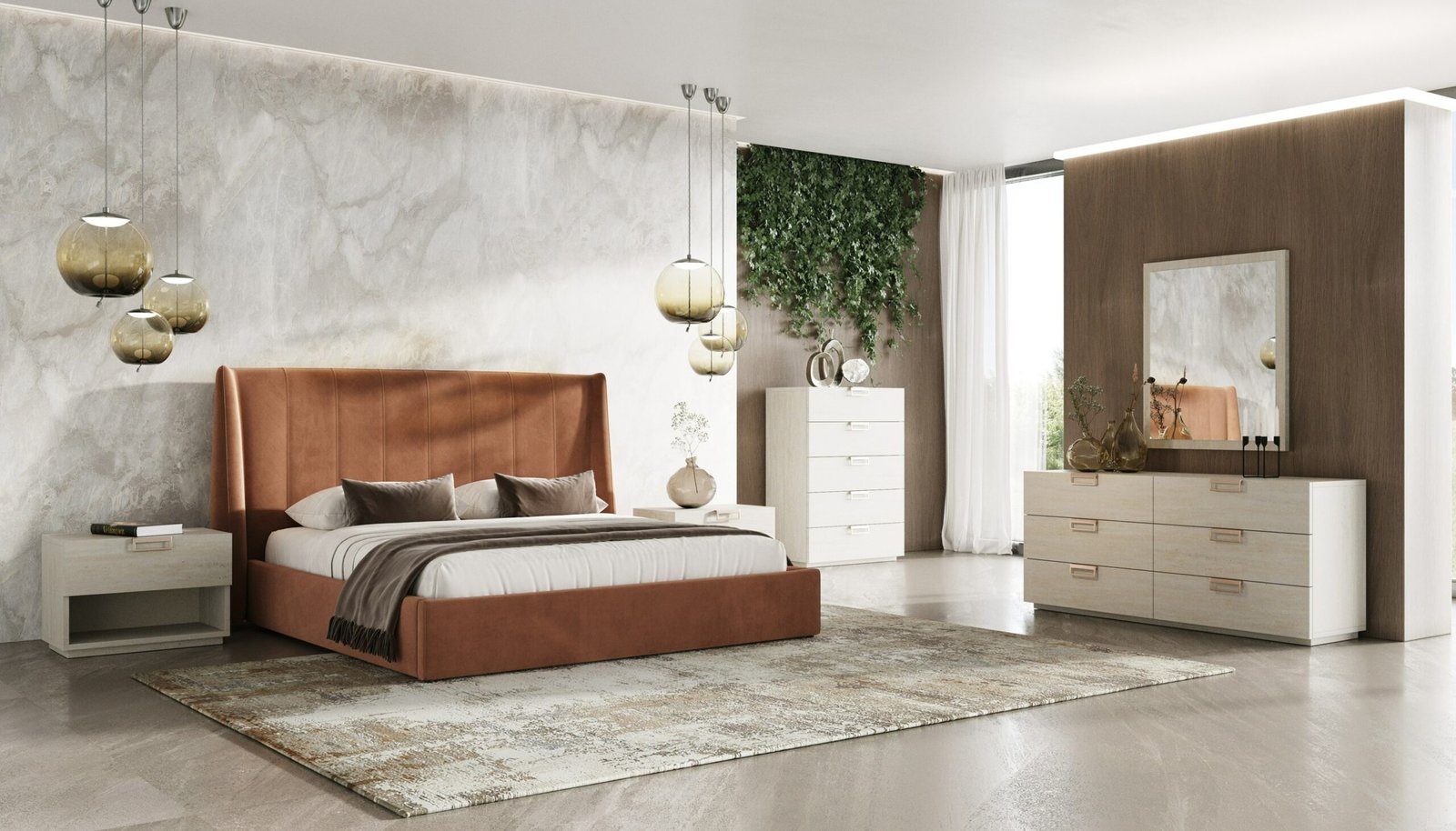 Lamod Italia Lago - Modern Faux Travertine Mirror - Image 5