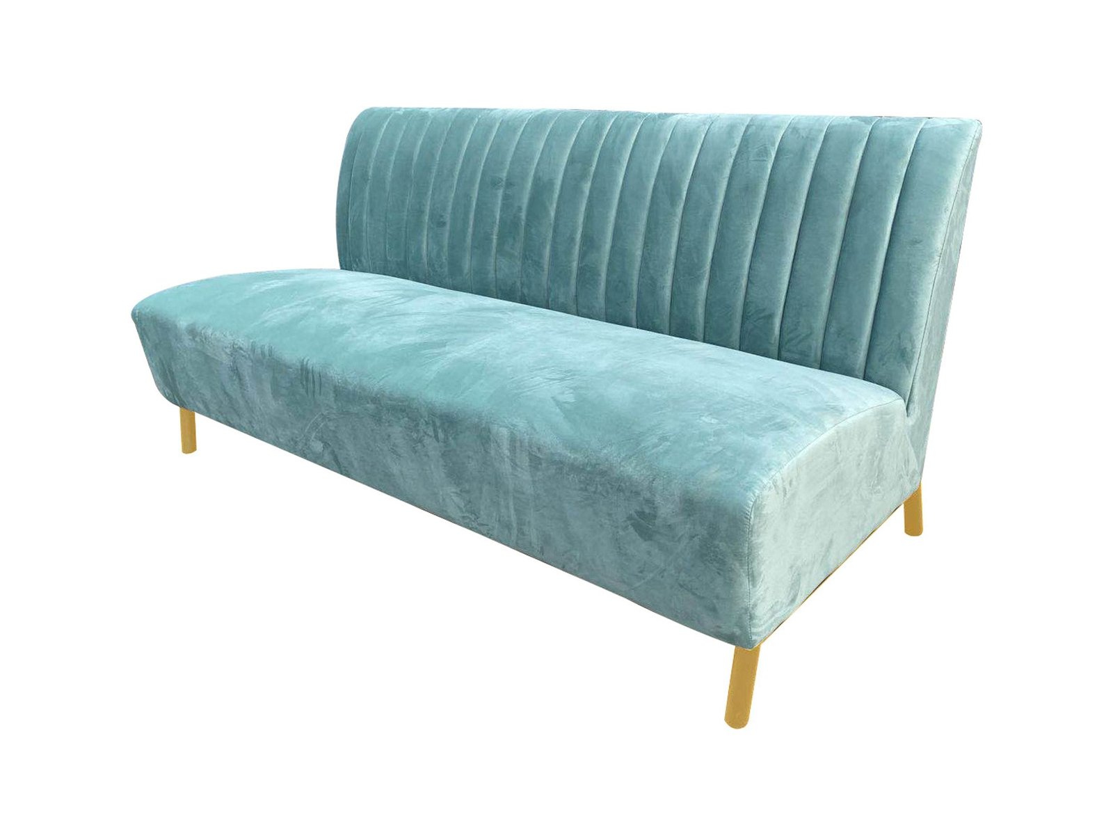 Divani Casa Mosko - Modern Light Green & Gold Fabric Sofa - Image 2