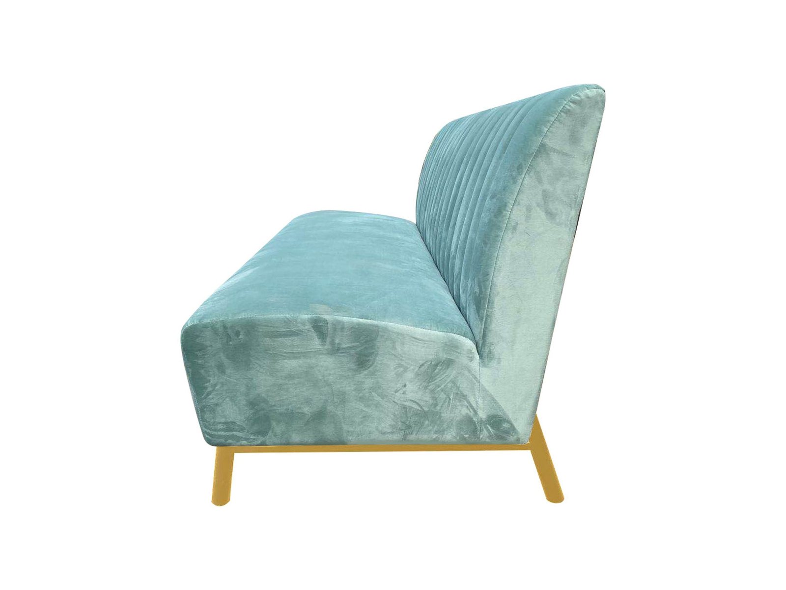 Divani Casa Mosko - Modern Light Green & Gold Fabric Sofa - Image 3