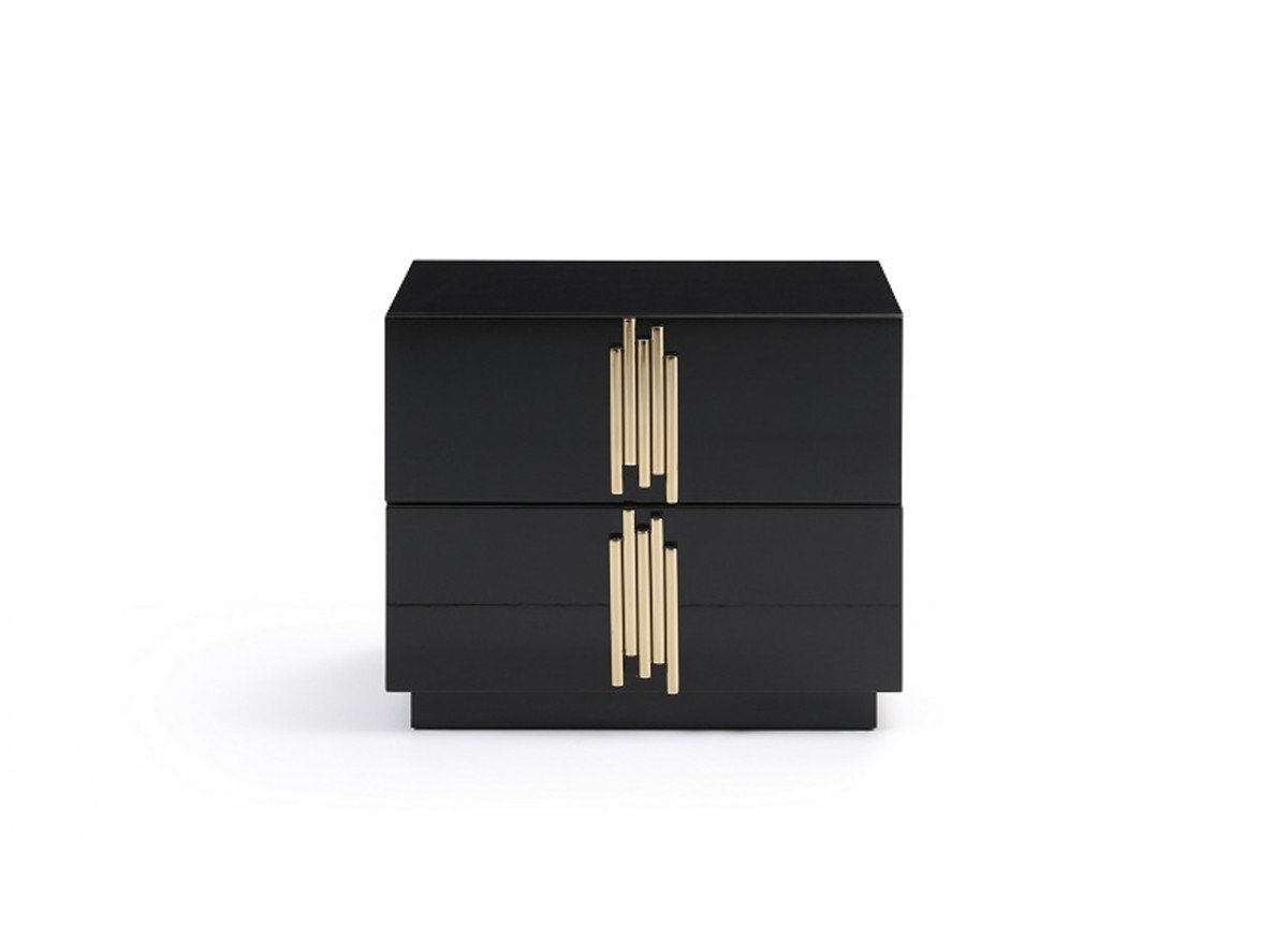 Modrest Token Modern Black & Gold Nightstand - Image 3