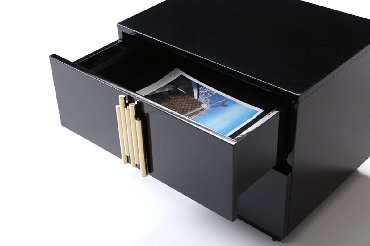 Modrest Token Modern Black & Gold Nightstand - Image 4