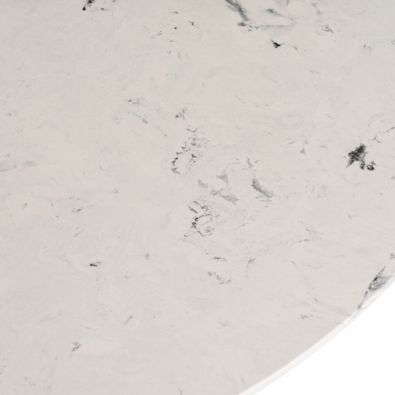Modrest Nancy - Mid-Century Modern White Marble + Walnut Round Dining Table - Image 3