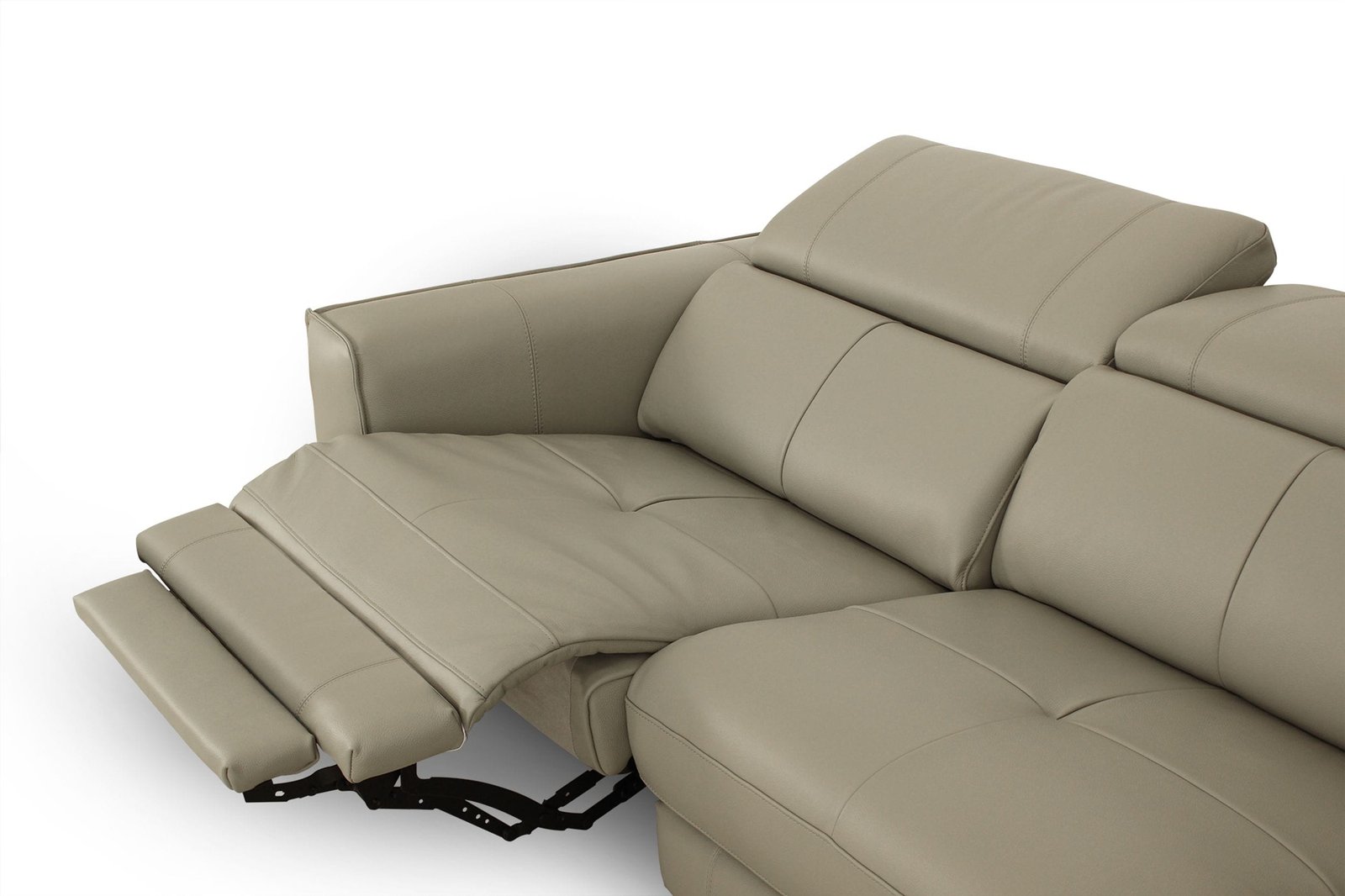 Divani Casa Nella - Modern Light Grey Leather Loveseat w/ Electric Recliners - Image 2