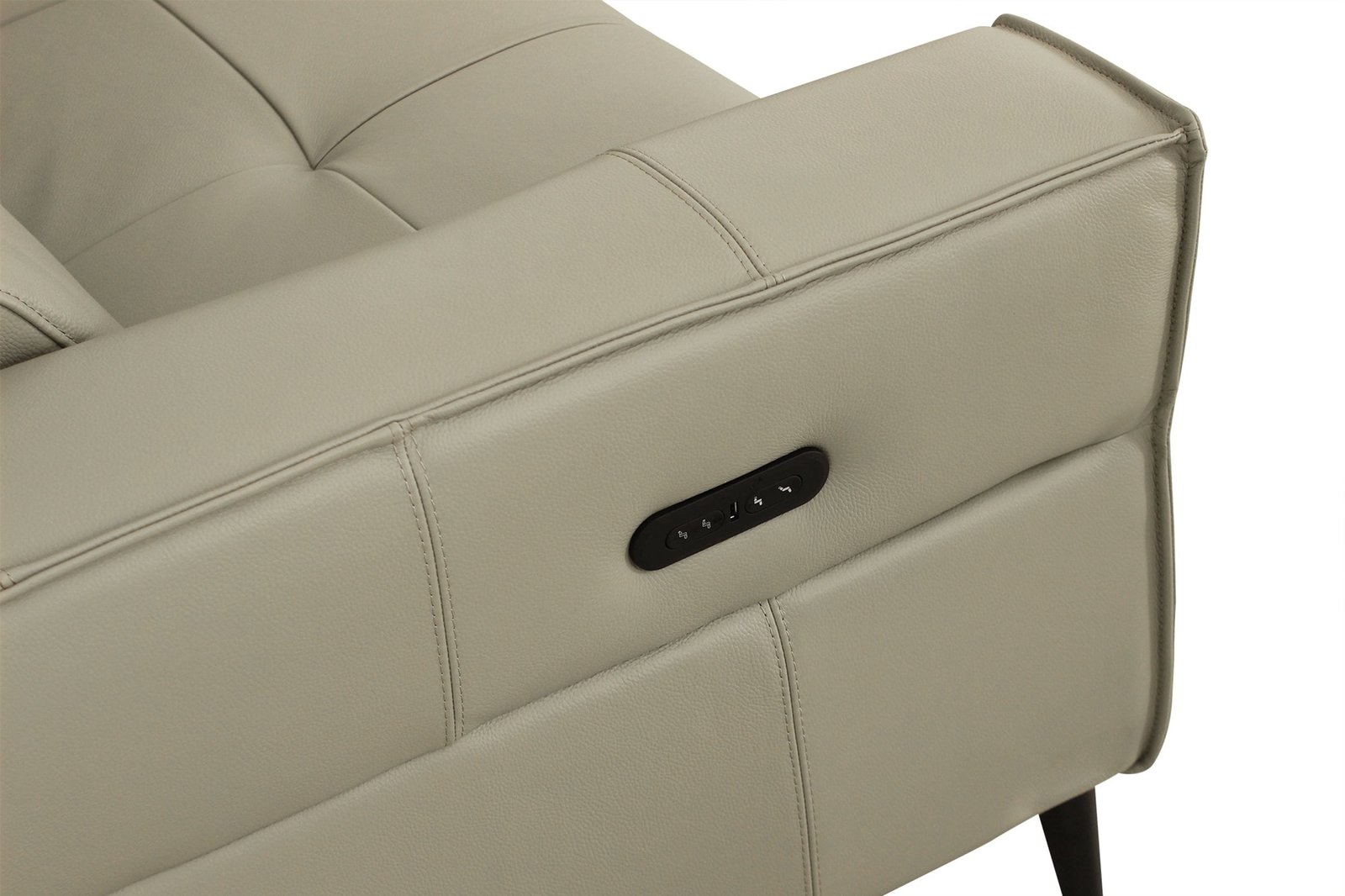 Divani Casa Nella - Modern Light Grey Leather Loveseat w/ Electric Recliners - Image 3