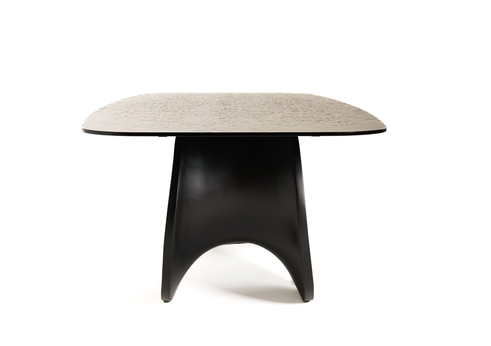 Modrest Neptune - Modern Grey Wave Glass + Black Dining Table - Image 3