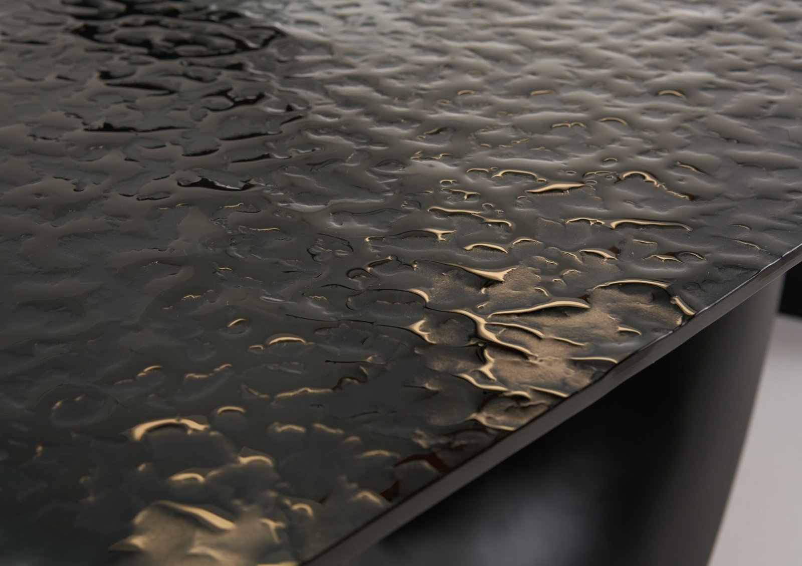 Modrest Neptune - Modern Grey Wave Glass + Black Dining Table - Image 4