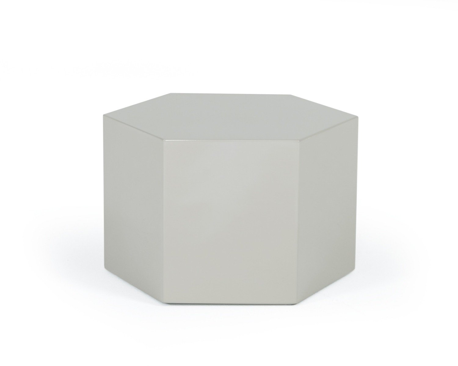 Modrest Newmont - Small Light Grey High Gloss End Table - Image 2