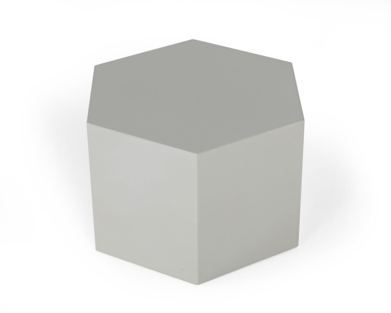 Modrest Newmont - Small Light Grey High Gloss End Table - Image 3