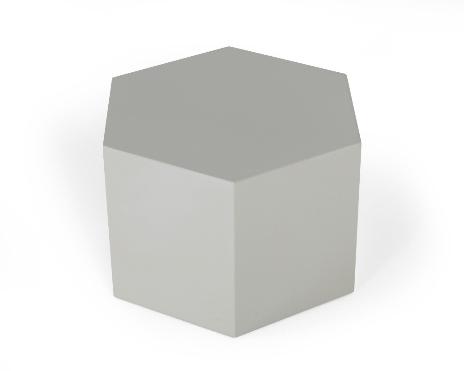 Modrest Newmont - Small Light Grey High Gloss End Table - Image 3
