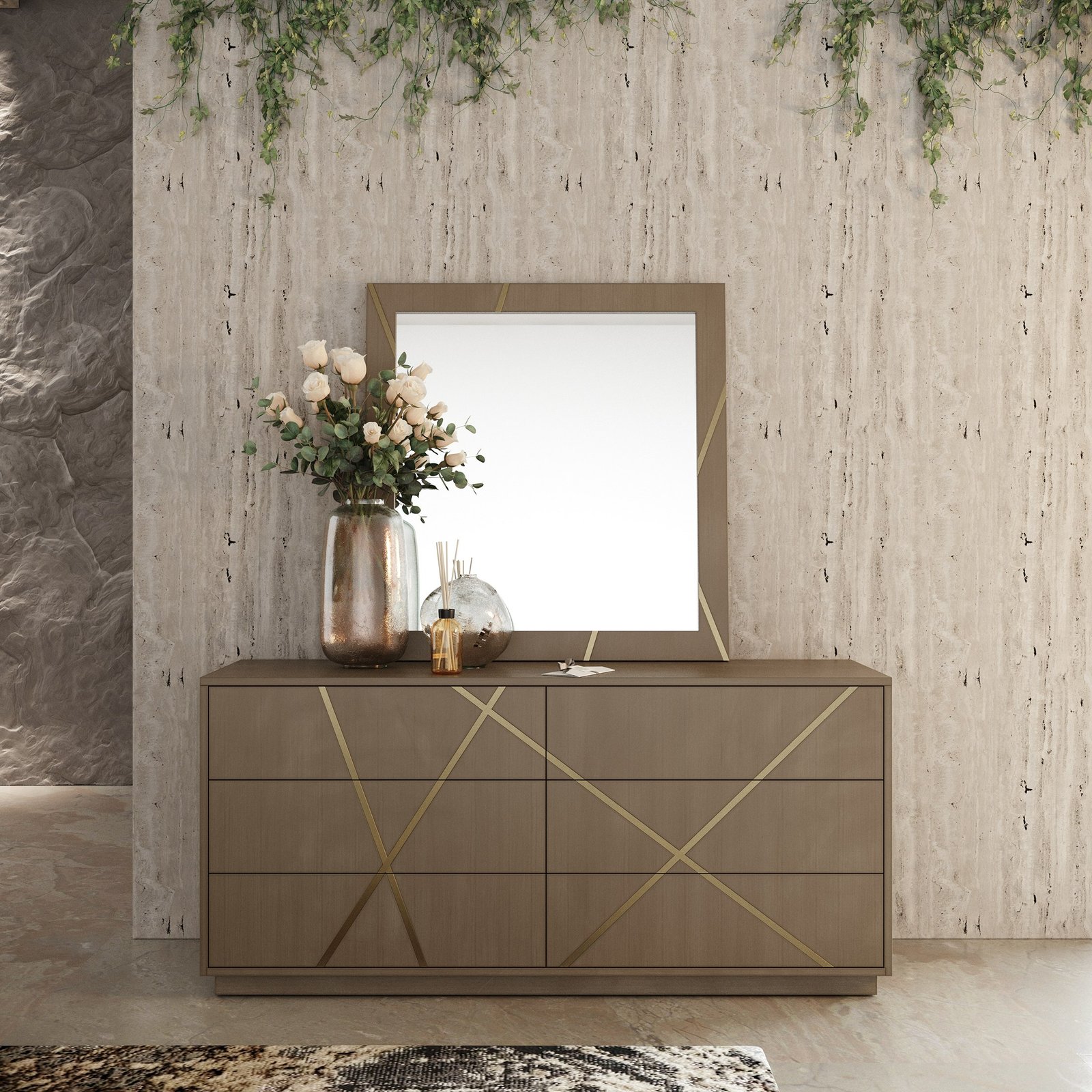 Modrest Nixa - Modern Birch + Brushed Bronze Mirror - Image 2