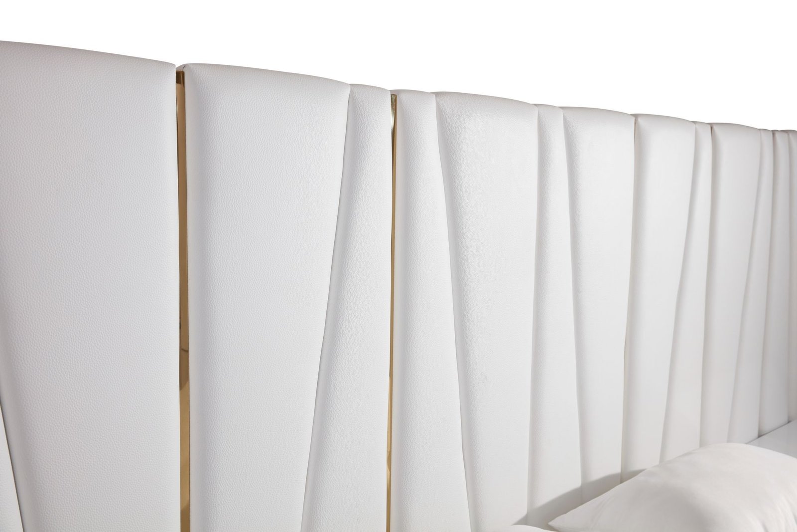 Modrest Nixa - Modern White + Gold 4-Piece Bedroom Set - Image 4