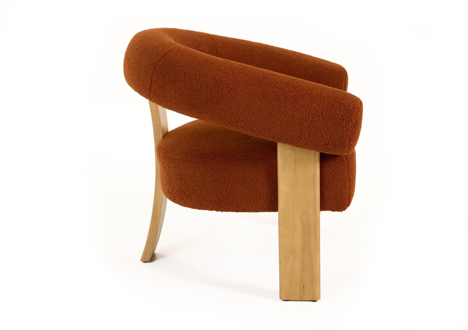 Modrest Nocona - Modern Rust Fabric + Wood Accent Chair - Image 3