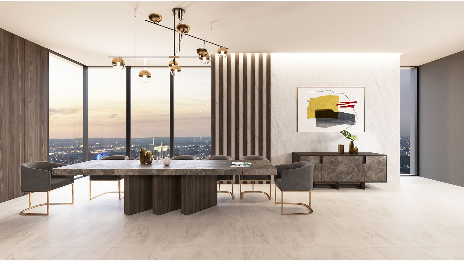 Nova Domus Amsterdam - Modern Grey Volcano & Eucalyptus Oak Dining Table - Image 3