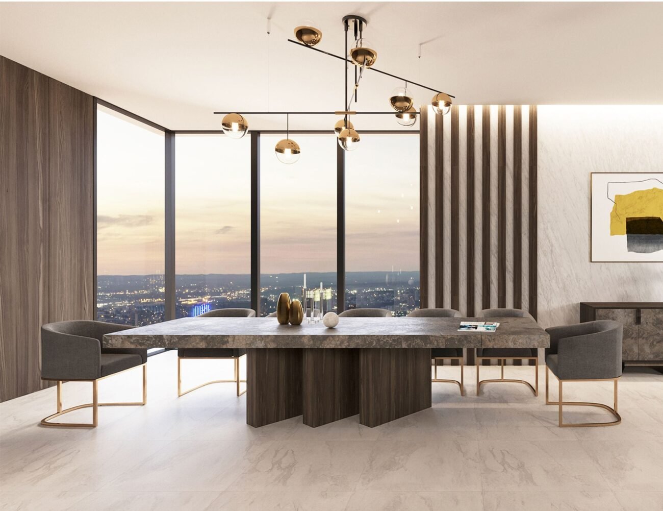 Nova Domus Amsterdam - Modern Grey Volcano & Eucalyptus Oak Dining Table - Image 4