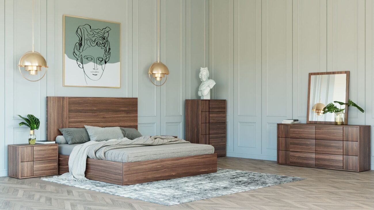 Nova Domus Asus - Queen Italian Modern Walnut Bedroom Set - Image 5
