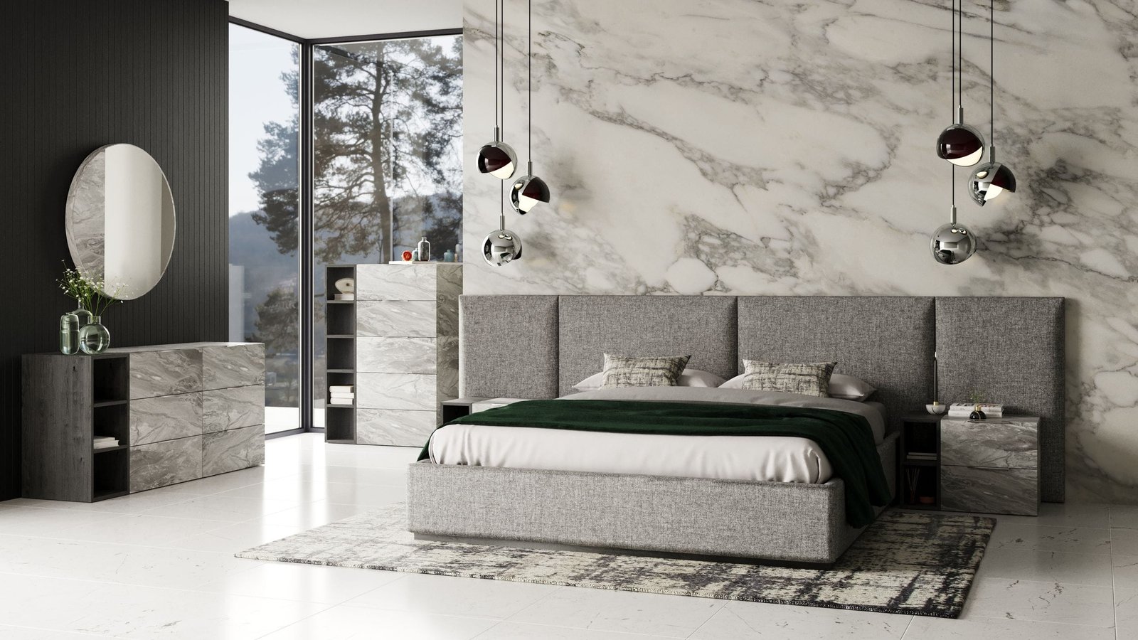 Nova Domus Maranello - Modern Grey Bed Set - Image 5