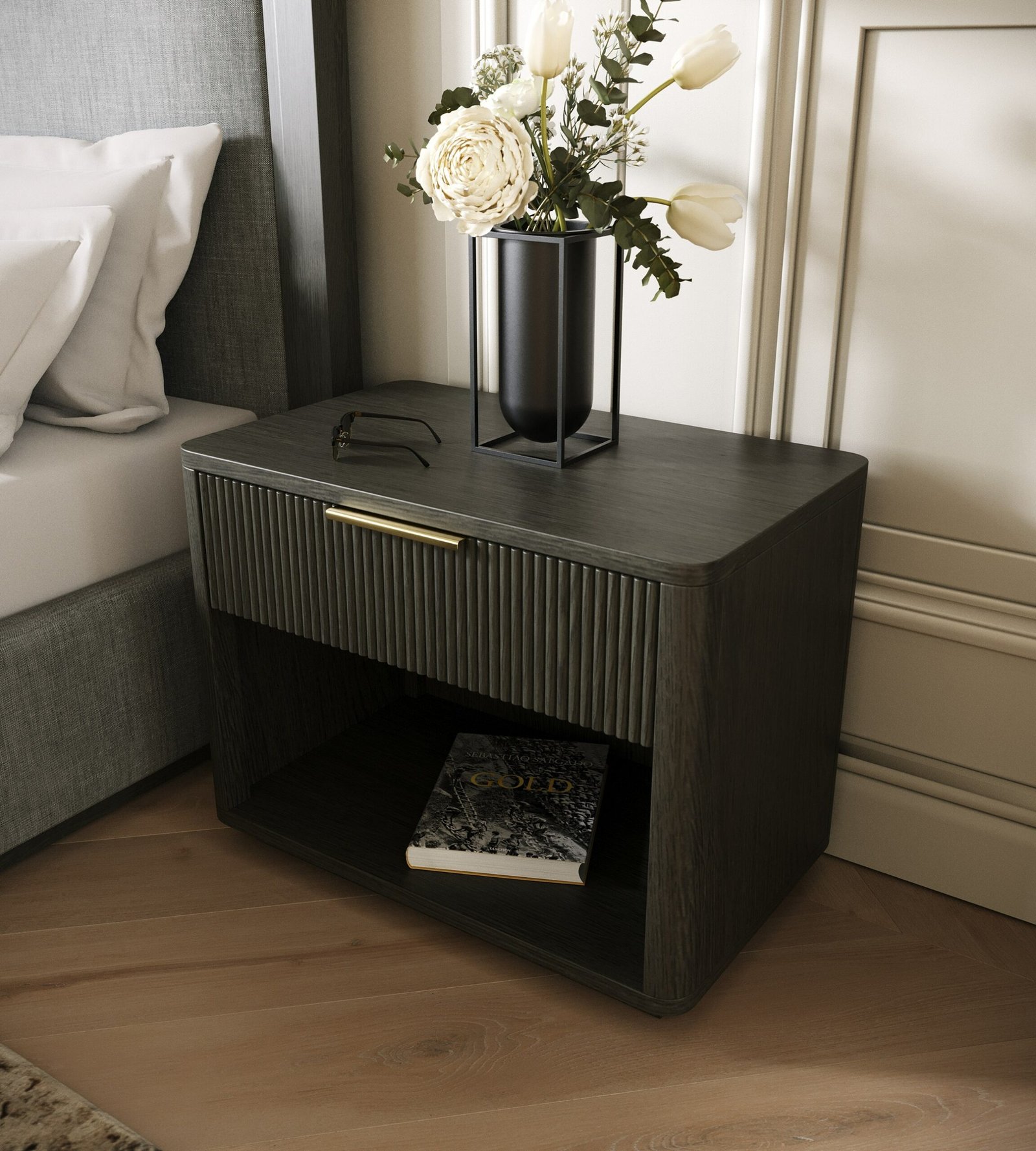 Nova Domus Santa Monica - Modern Grey Wash Nightstand - Image 5