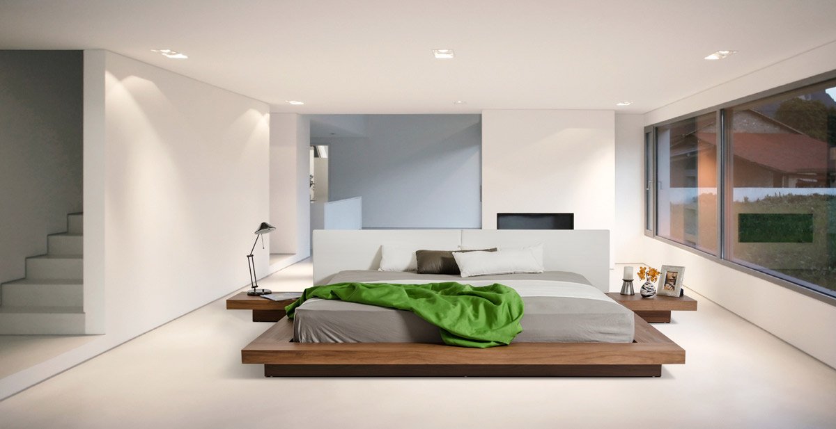 Modrest Opal Modern Low Profile Walnut Platform Bed - Image 5