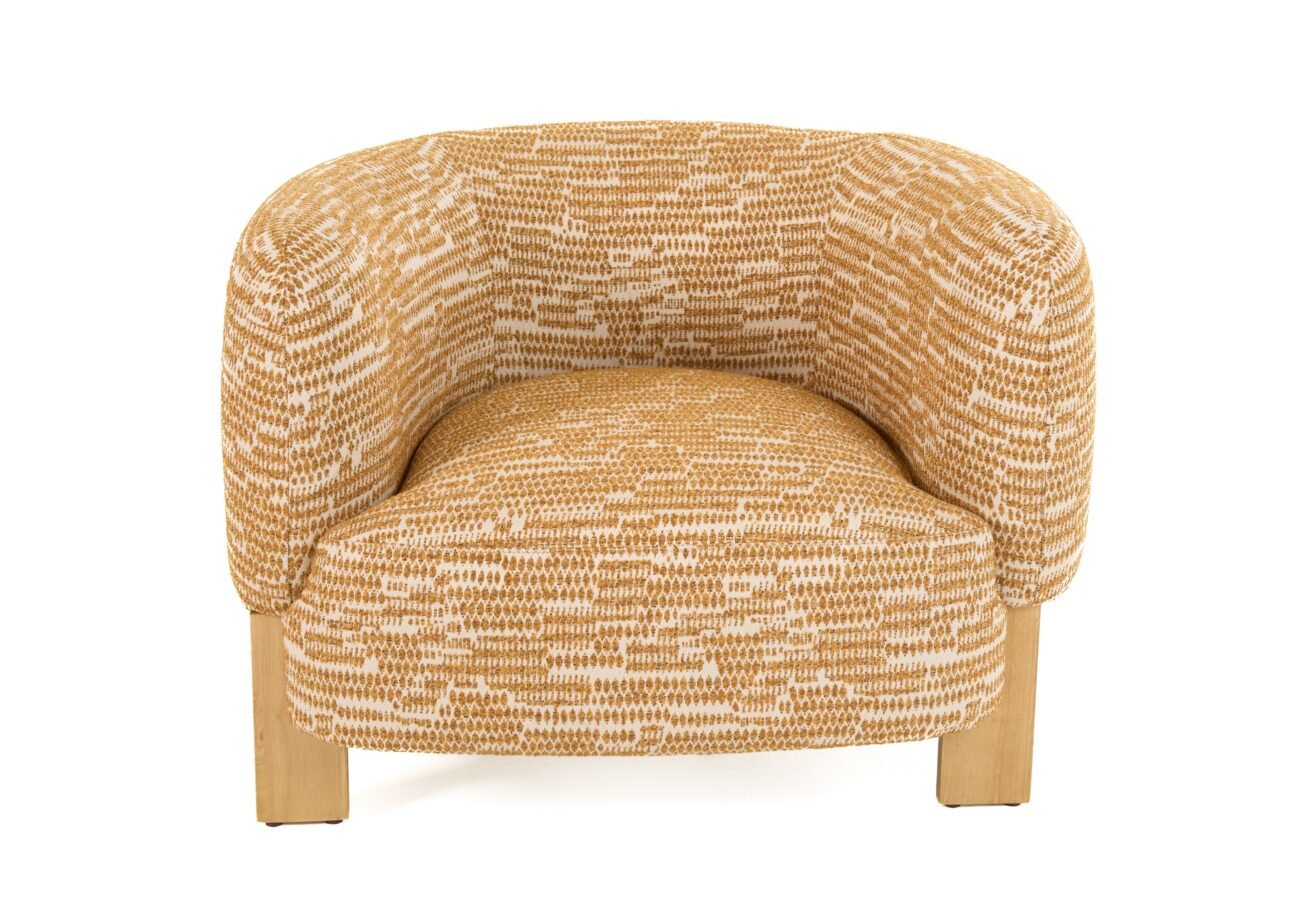 Divani Casa Optima - Mid-Century Modern Orange Fabric Accent Chair - Image 2