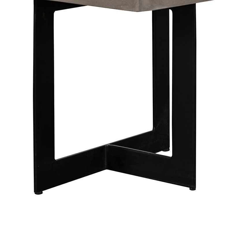 Modrest Sharon Modern Concrete & Black Metal End Table - Image 3