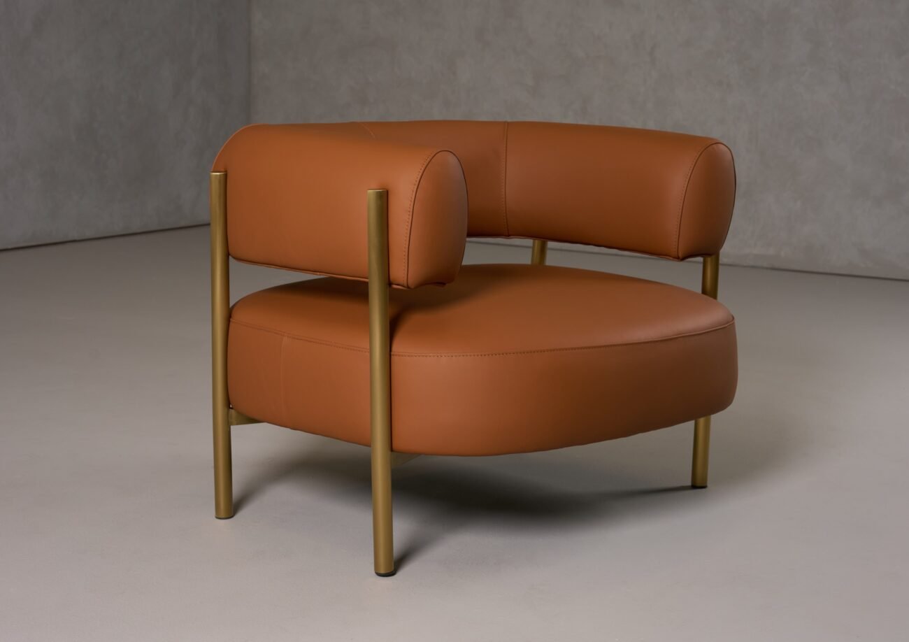 Modrest Ozona - Modern Rust Leather Accent Chair