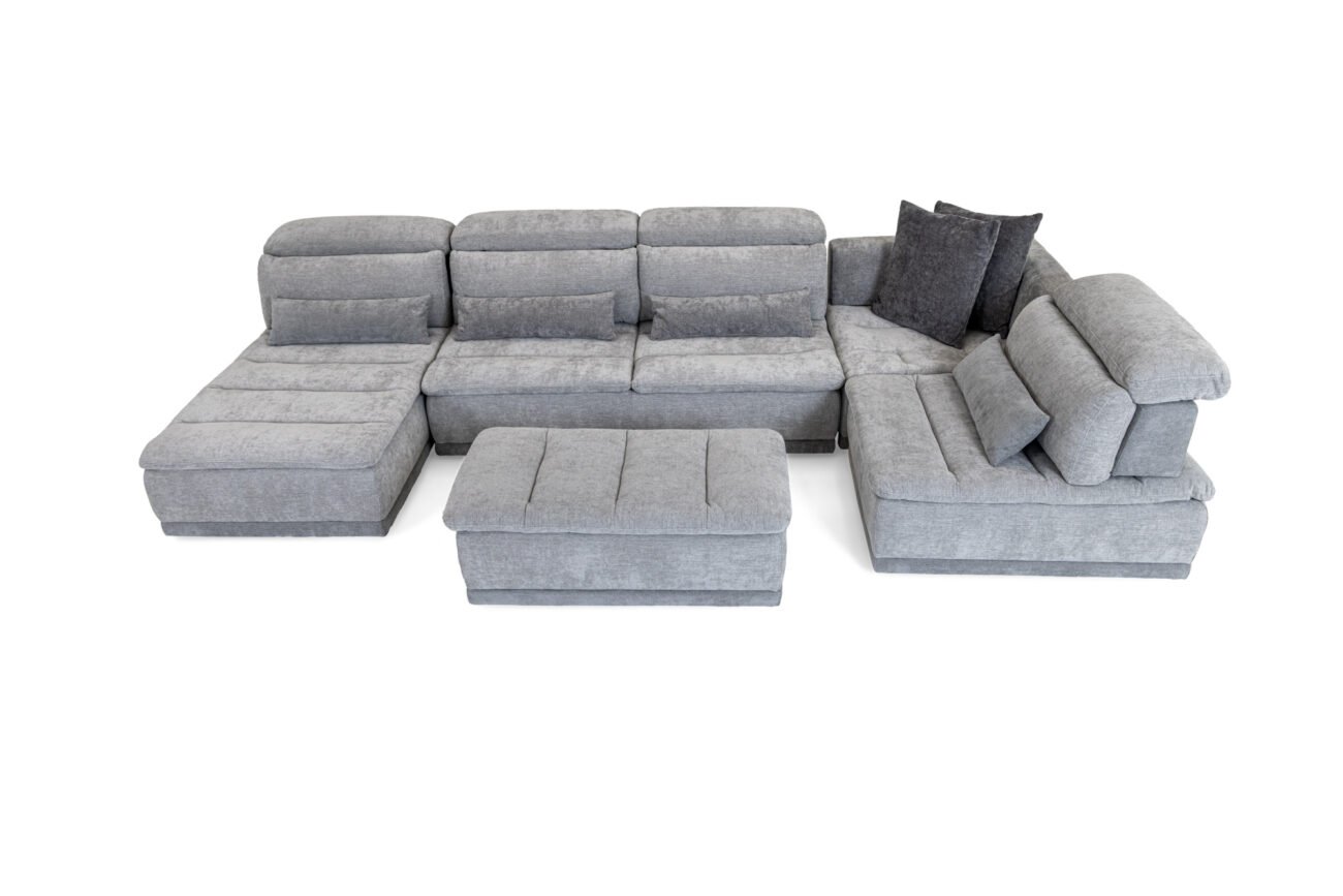 David Ferrari Panorama - Italian Modern Grey Fabric Modular Sectional Sofa - Image 2