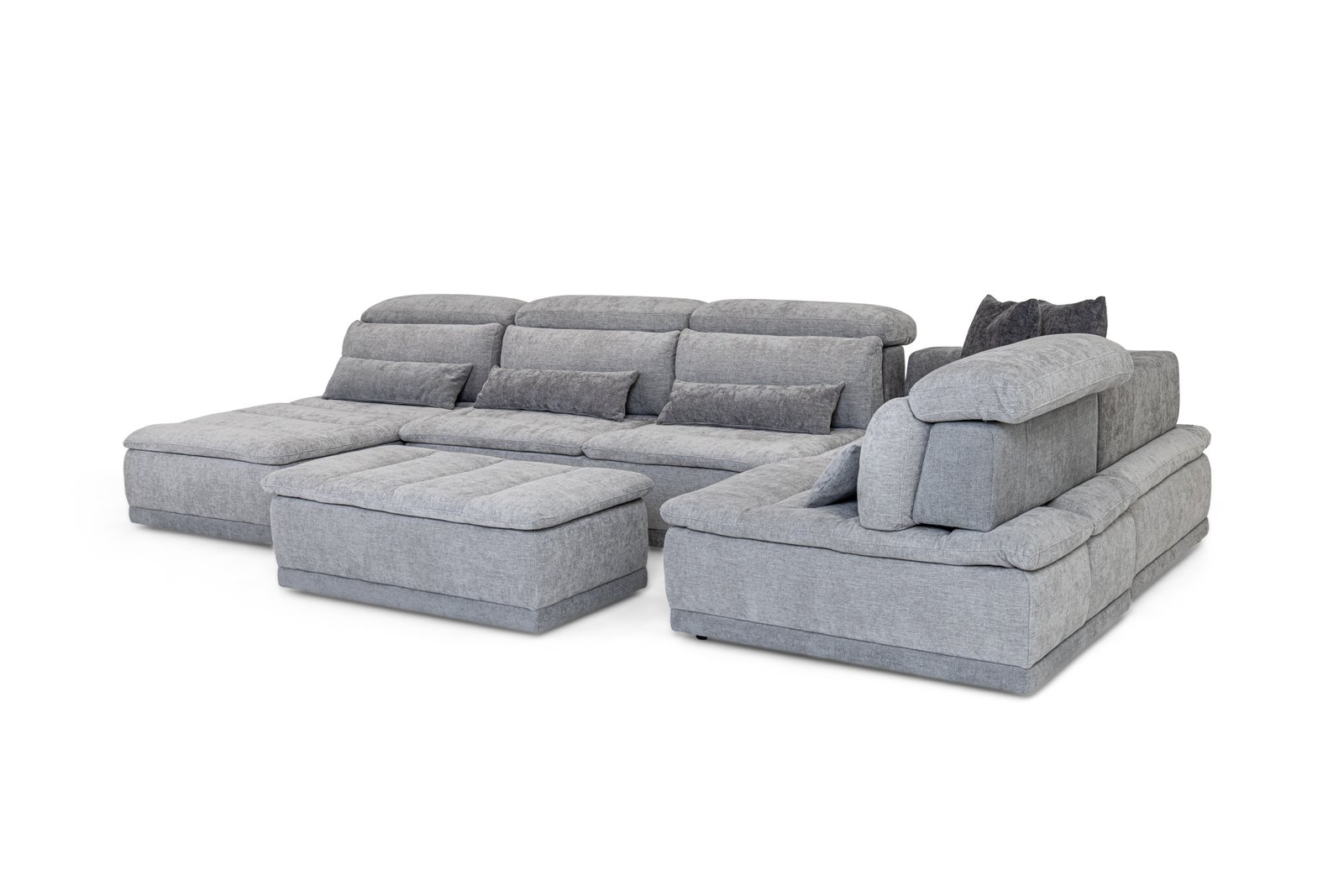 David Ferrari Panorama - Italian Modern Grey Fabric Modular Sectional Sofa - Image 3