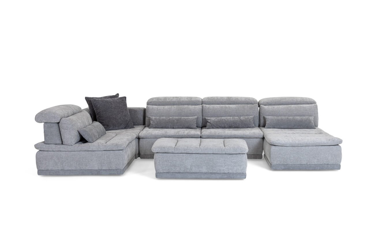 David Ferrari Panorama - Italian Modern Grey Fabric Modular Sectional Sofa - Image 5