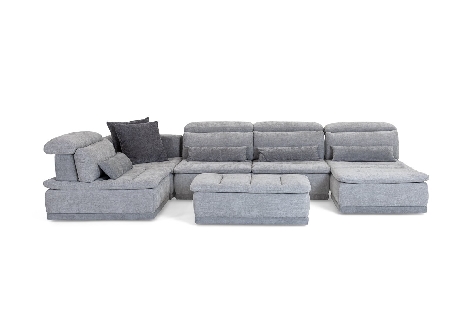 David Ferrari Panorama - Italian Modern Grey Fabric Modular Sectional Sofa - Image 5