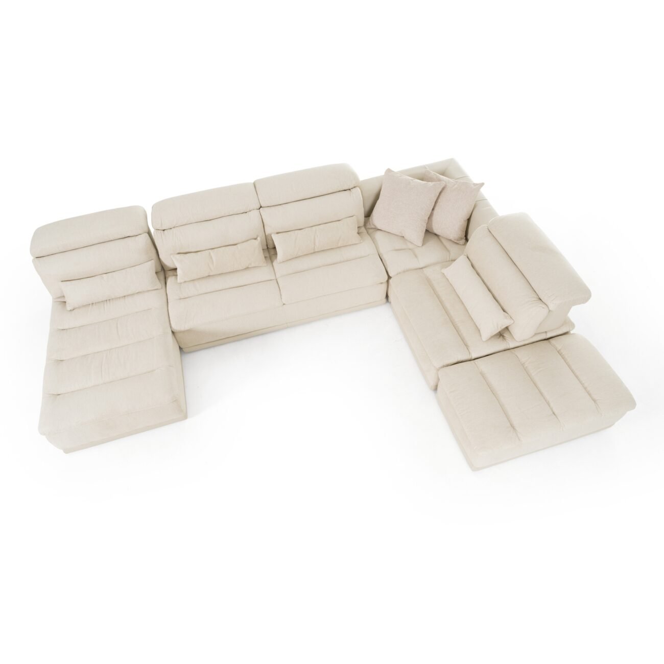 David Ferrari Panorama - Italian Modern Beige Fabric Modular Sectional Sofa - Image 4