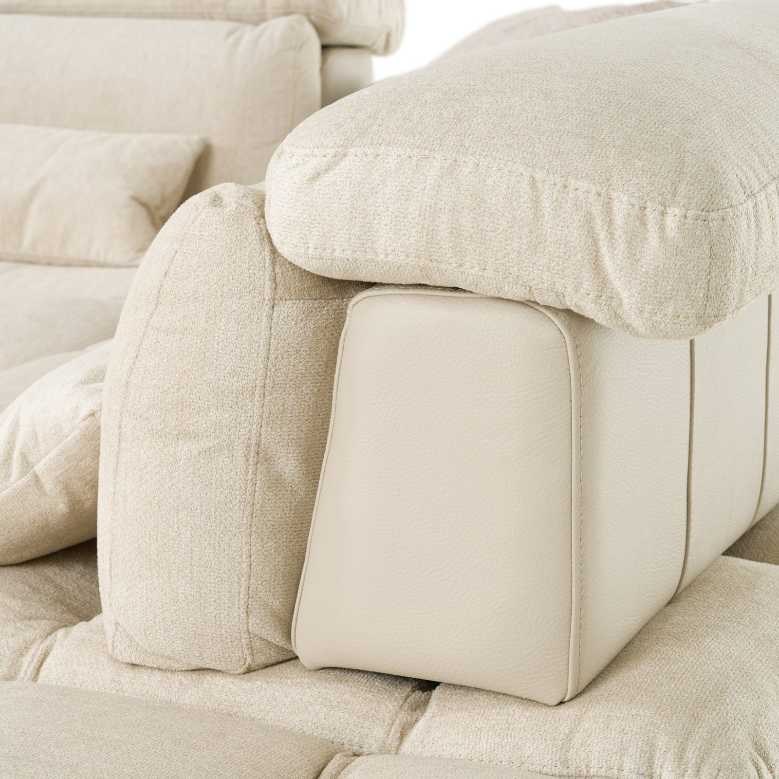 David Ferrari Panorama - Italian Modern Beige Fabric Modular Sectional Sofa - Image 5