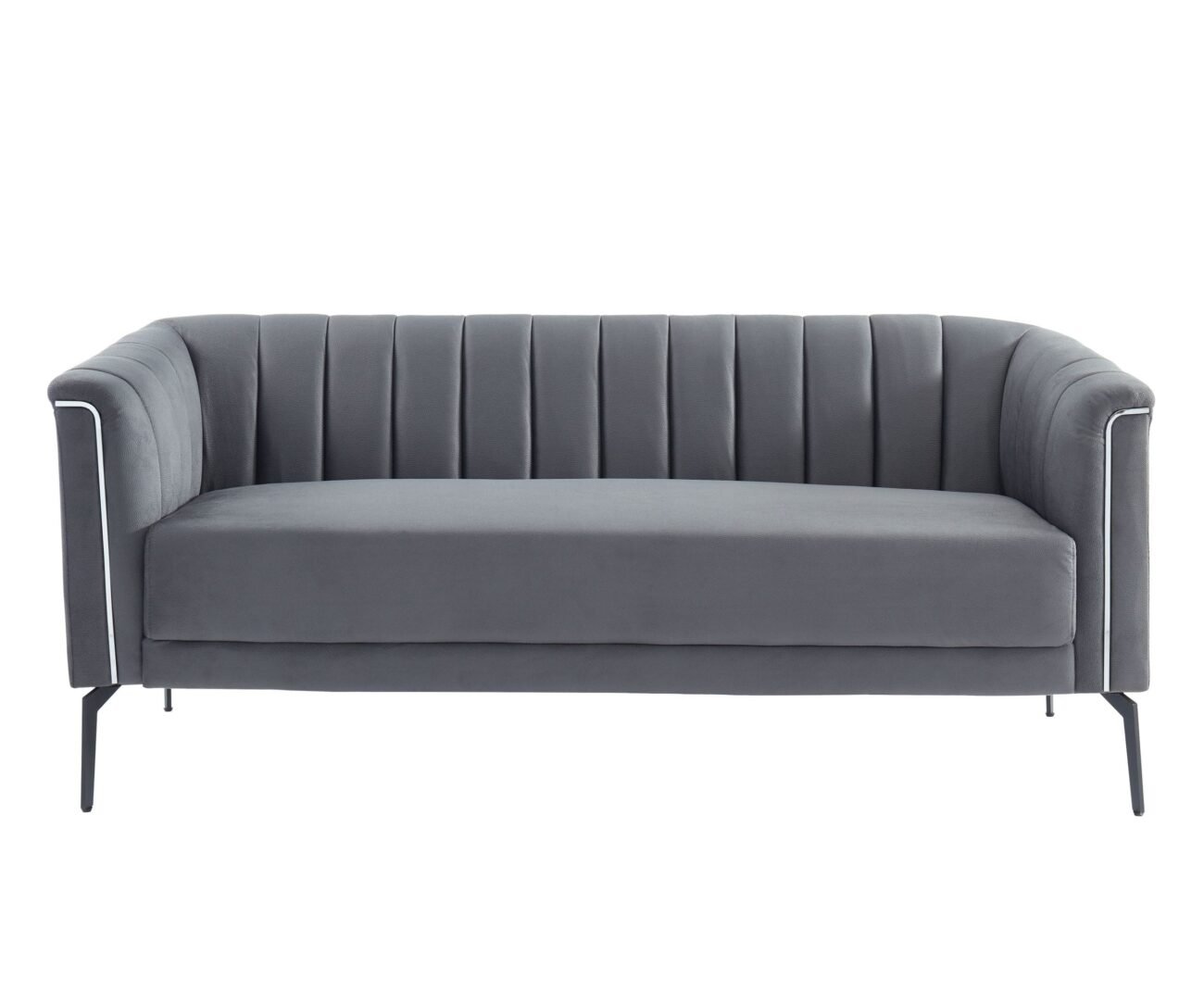 Divani Casa Patton - Modern Dark Grey Fabric Sofa