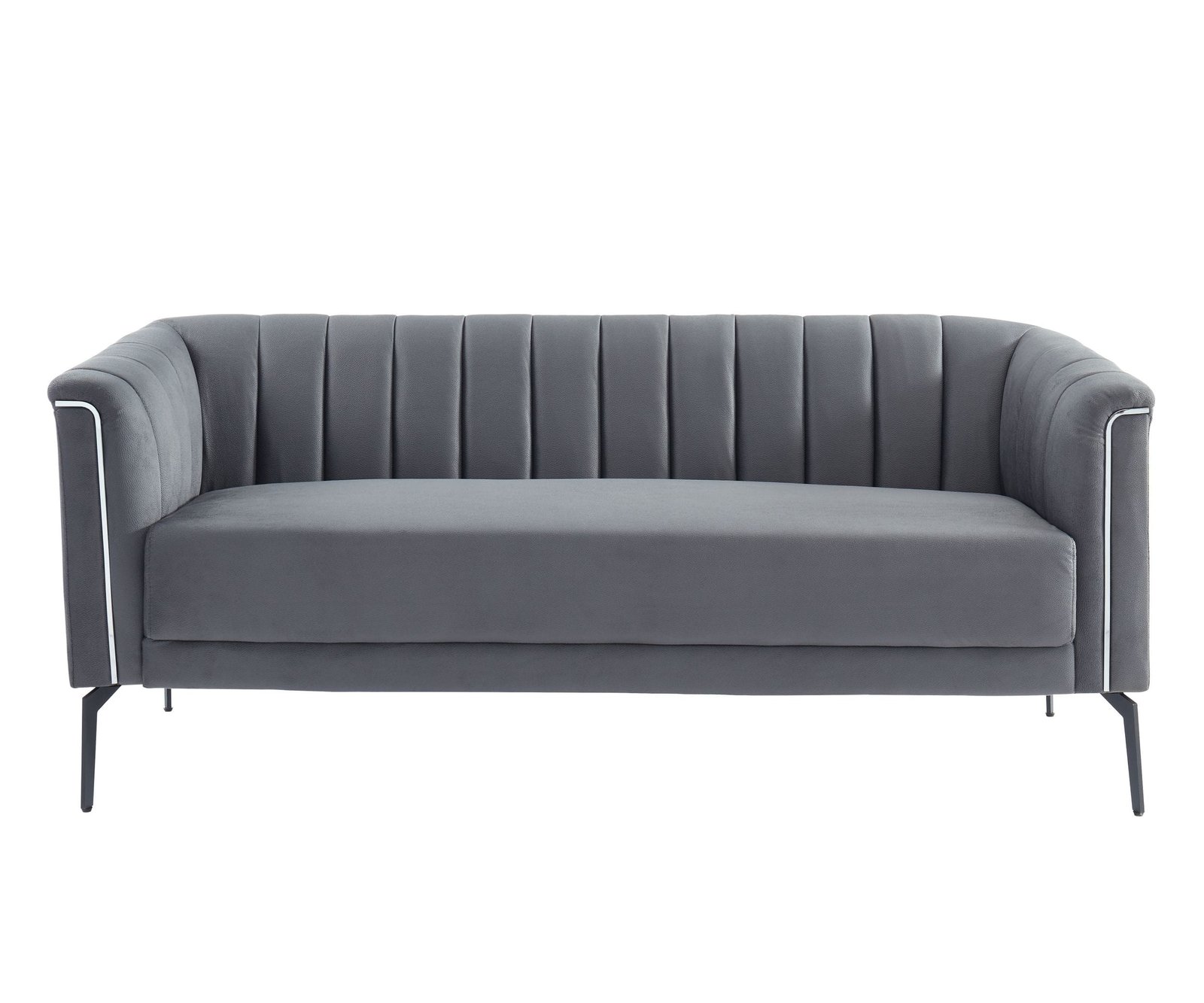 Divani Casa Patton - Modern Dark Grey Fabric Sofa