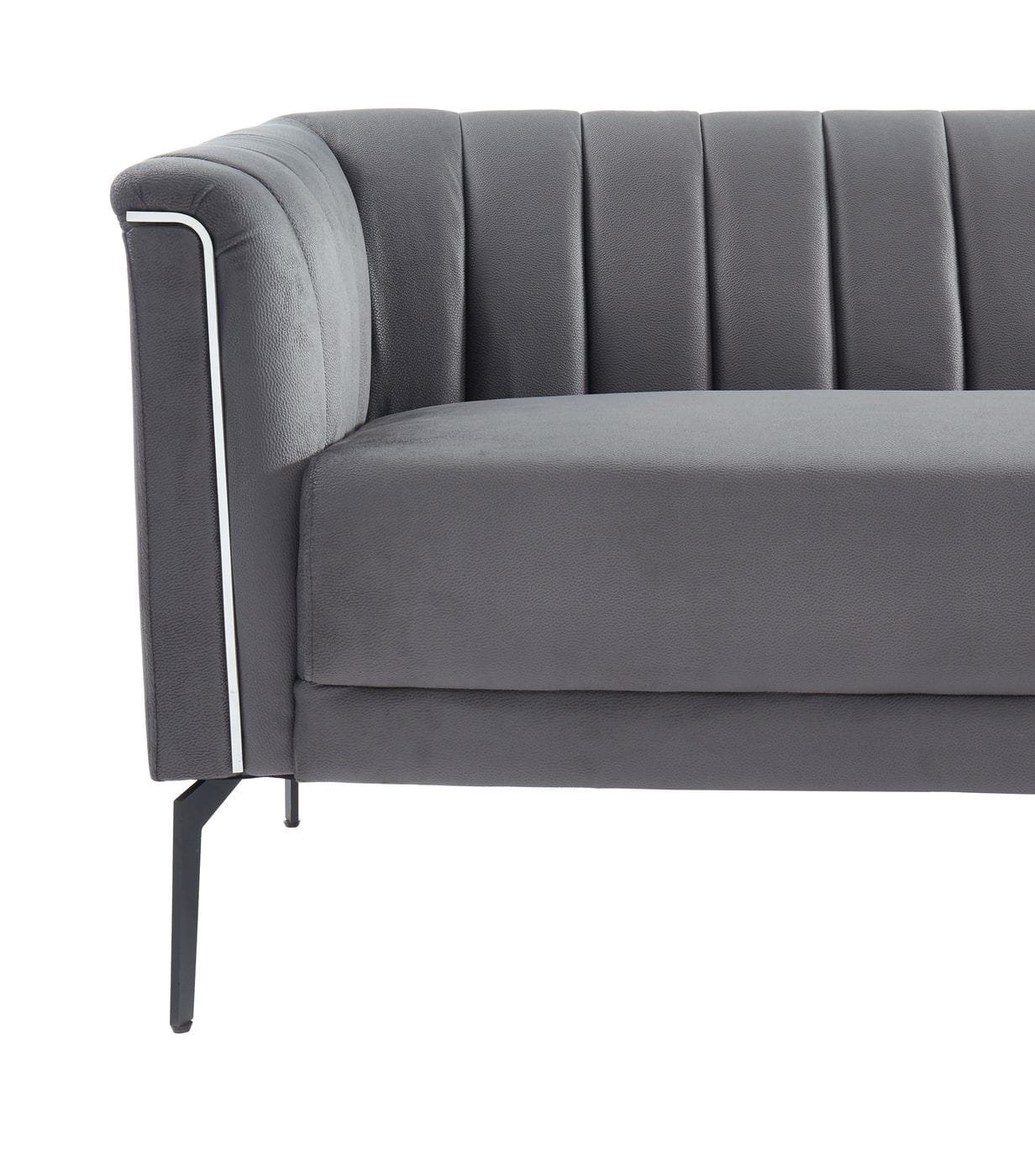 Divani Casa Patton - Modern Dark Grey Fabric Sofa - Image 4