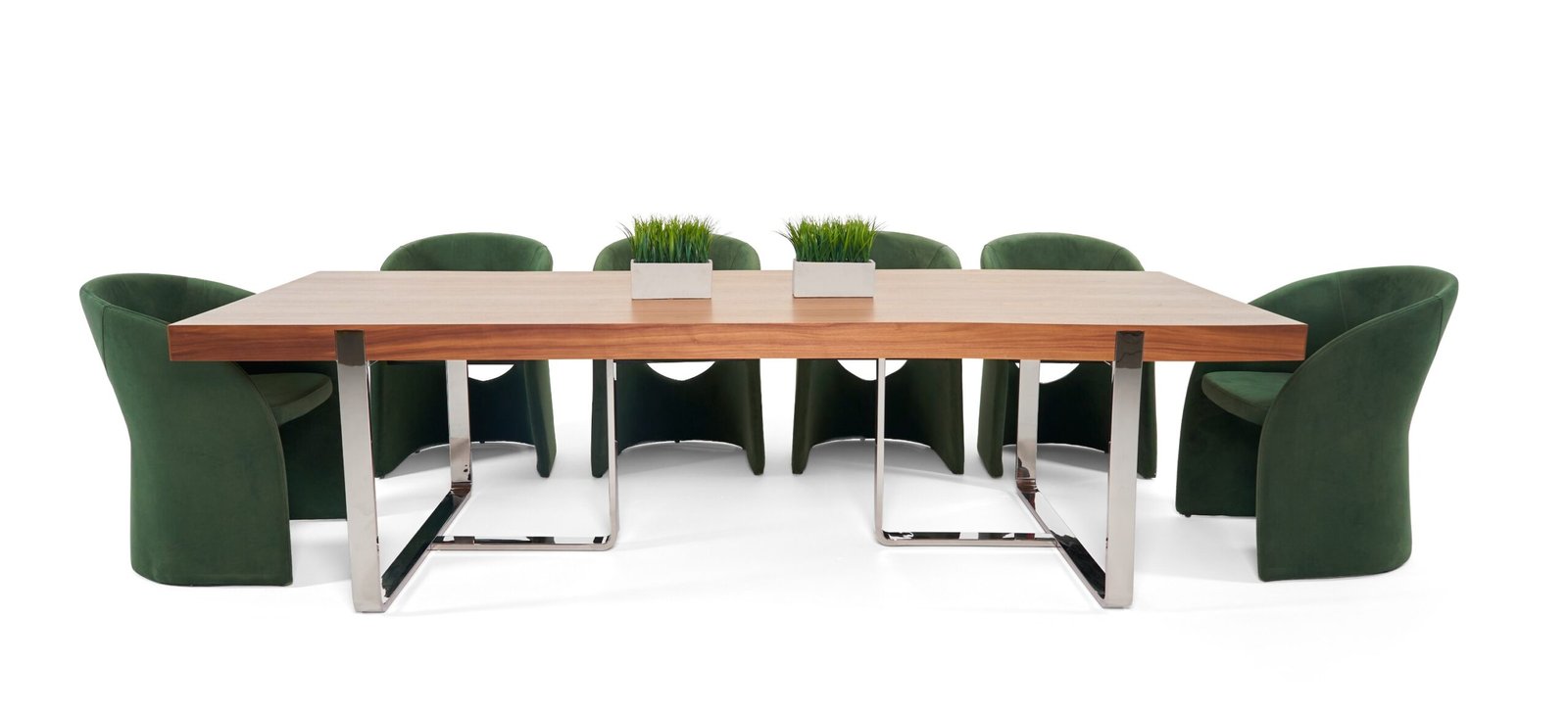 Modrest Pauline- Modern Walnut and Stainless Steel Dining Table - Image 5