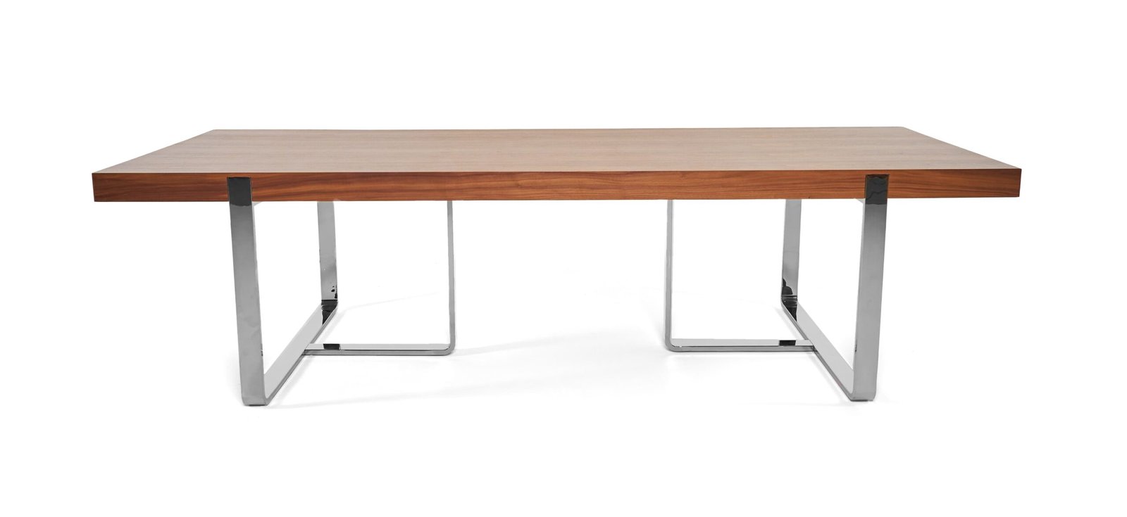 Modrest Pauline- Modern Walnut and Stainless Steel Dining Table - Image 4