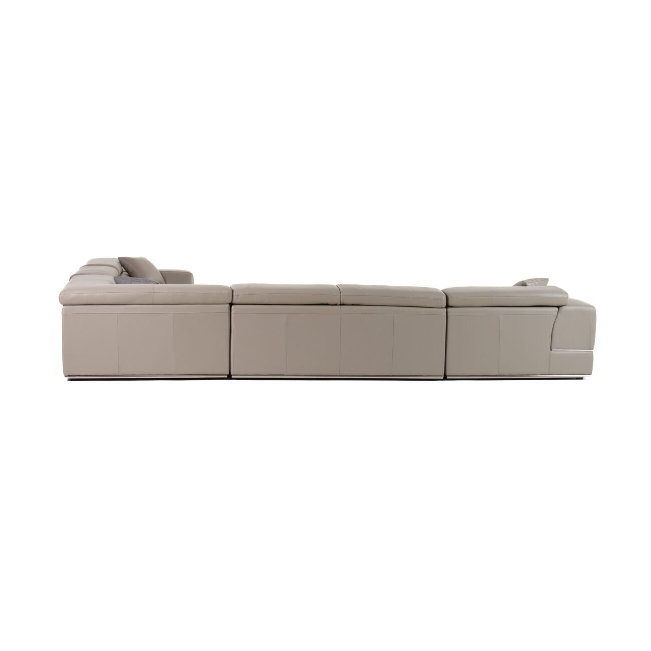 Divani Casa Pella - Modern Grey Italian Leather U Shaped Sectional Sofa - Image 2